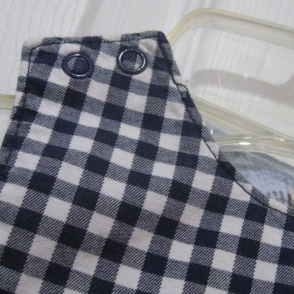 Adorable Gingham Overalls with Embroidered Red Crabs - Picture 4 of 5